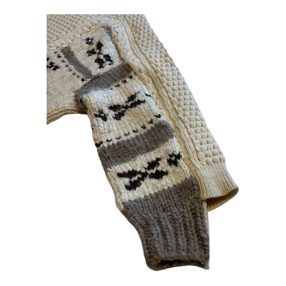Cowichan & Fisherman Eclectic Wool Sweater | YAH YAH! - Large / XLarge - Picture 6 of 14
